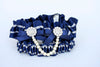 Navy Blue and Gray Couture Garter