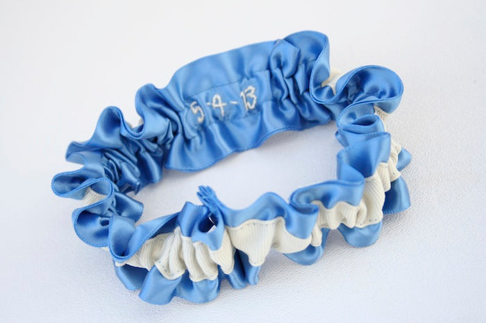 Something Blue Custom Garter With Wedding Date
