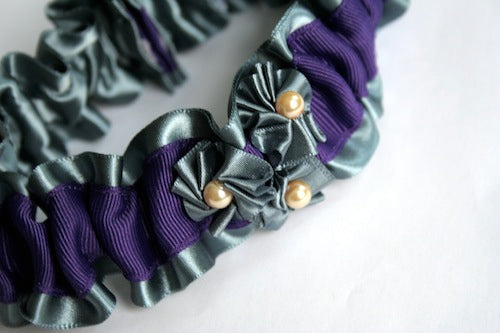 Custom Garter Spotlight: Pewter, Plum & Valentino