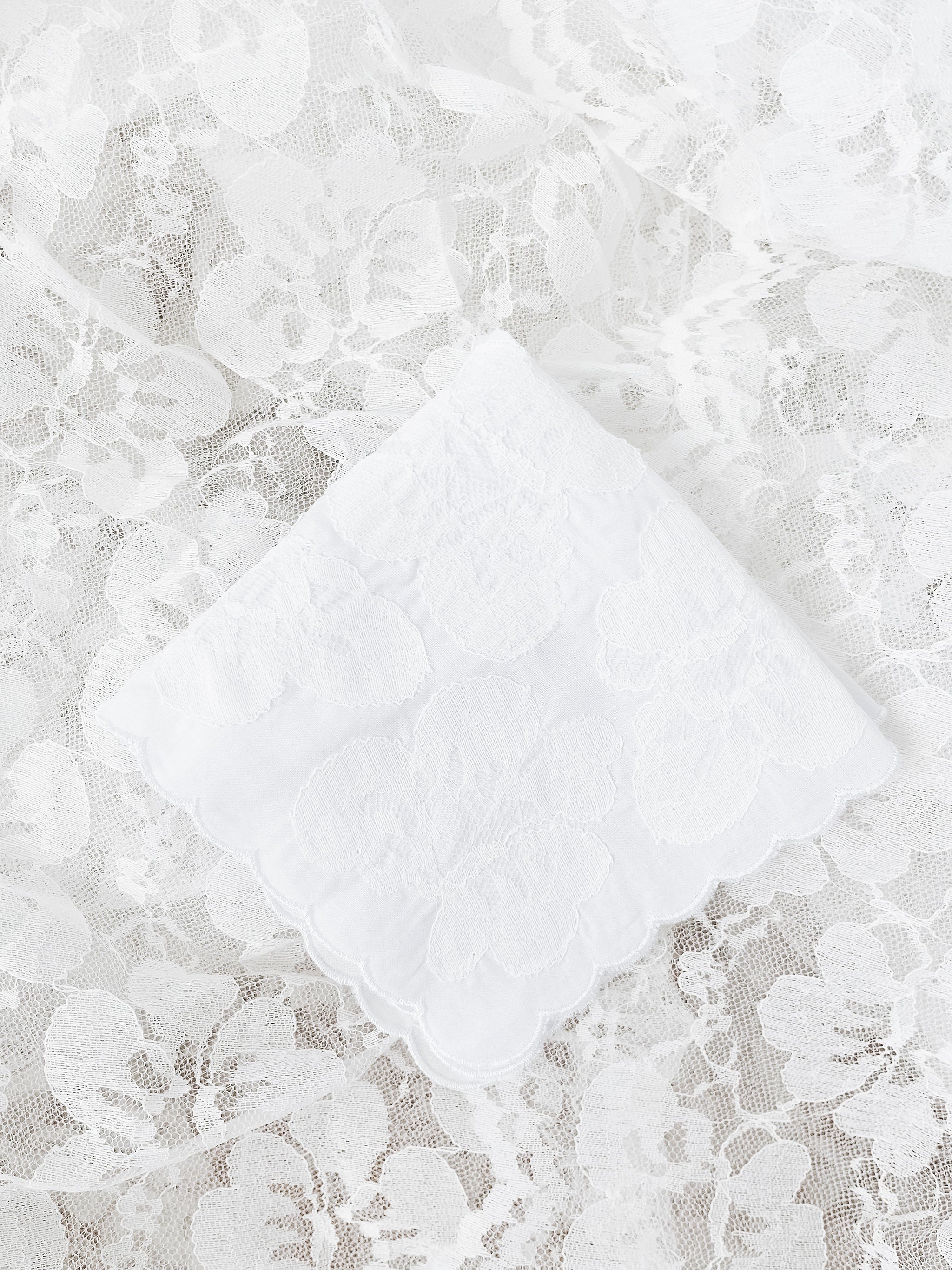 Handkerchief: Made from Mom’s Wedding Dress Lace