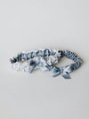 Beaded and Lace Bridal Garter Set in Dusty Blue With Embroidery by The Garter Girl