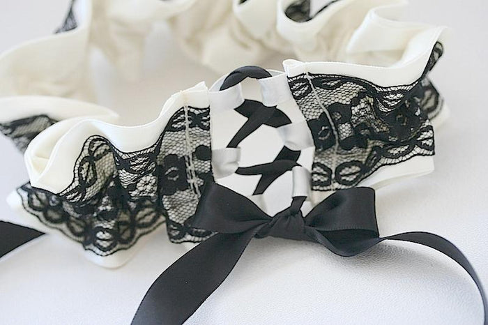 Garter: Black Lace & Corset Tie