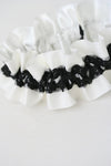 Garter: Modern Black, White & Gray with Embroidery