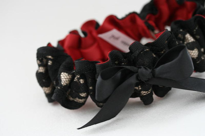 Black Lace, Nude and Red Garter