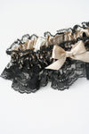 Garter: Black Lace & Champagne Satin