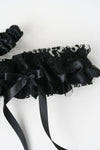 Garter Set: Black Lace and Satin