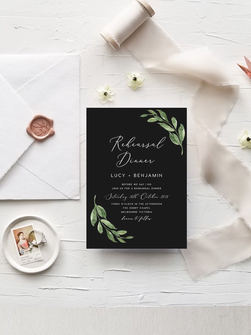 Modern Rehearsal Dinner Invitation