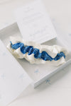 something blue beaded wedding garter handmade by The Garter Girl