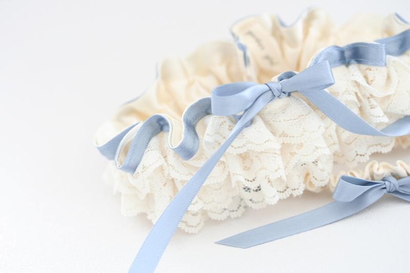 Custom Wedding Garter: Wedding Date Embroidered in Purple