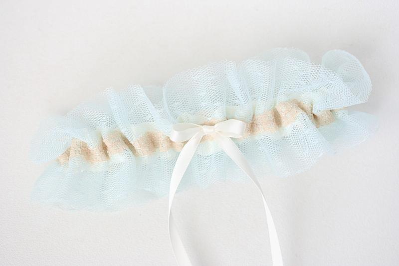 Garter: Blue Tulle & Lace
