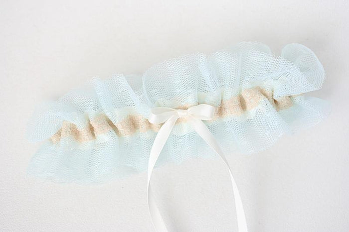 Garter: Blue Tulle & Lace