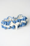 Garter: Blue Velvet & Ivory Lace