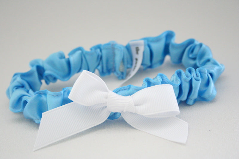 Bright Blue and White Garter