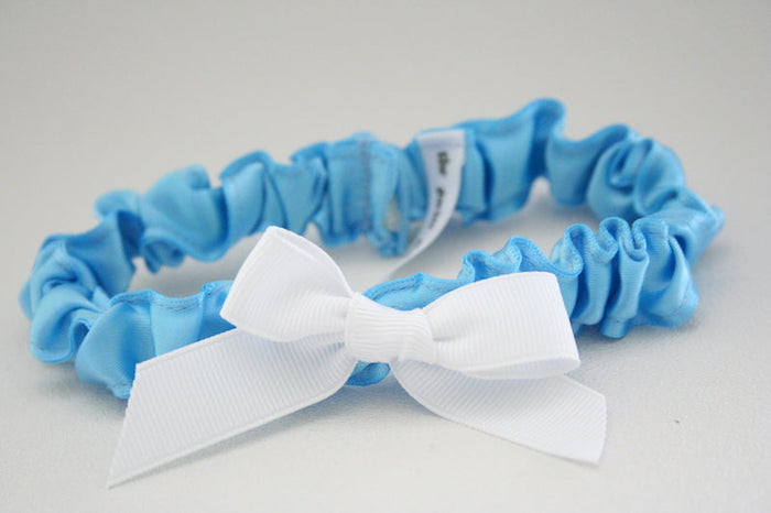 Bright Blue and White Garter