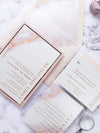 Blush Marble Modern Wedding Invitations