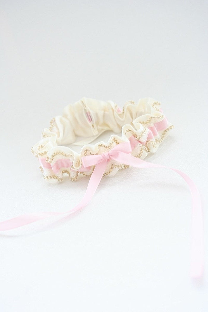 Garter: Blush & Gold Lace