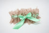 Champagne Lace and Mint Garter
