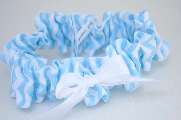 Something Blue Chevron Wedding Garter