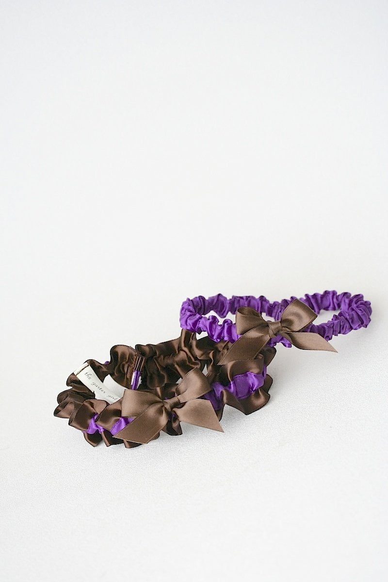 Garter Set: Royal Purple & Chocolate Brown