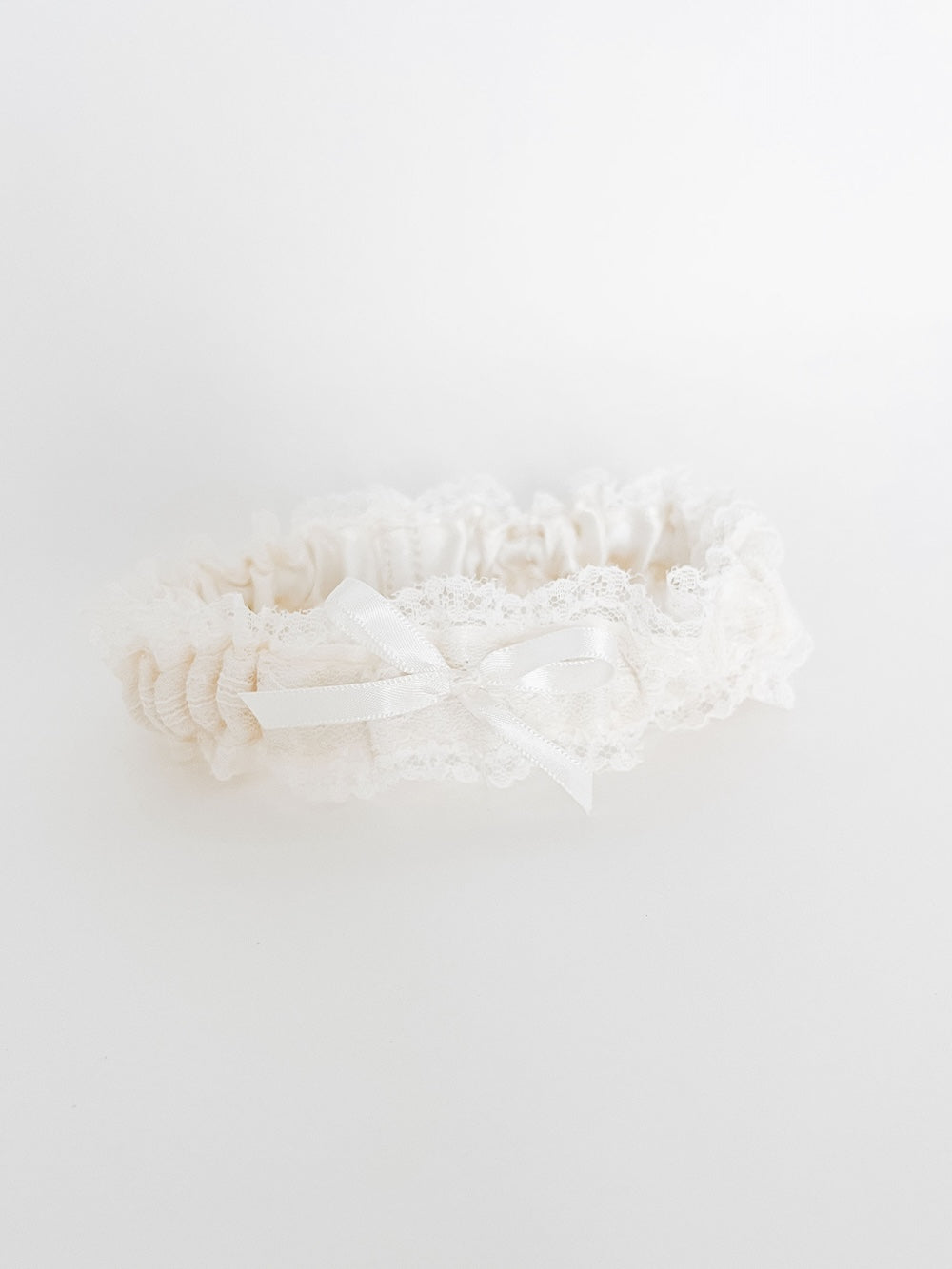 Garter: Classic Lace with Ivory Embroidery