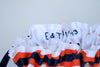 White, Orange and Blue Embroidered Garter