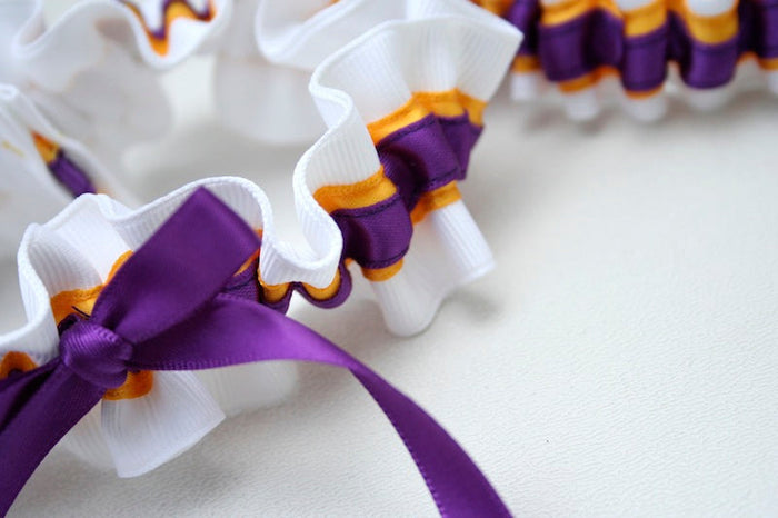 College Themed Wedding Garter Set