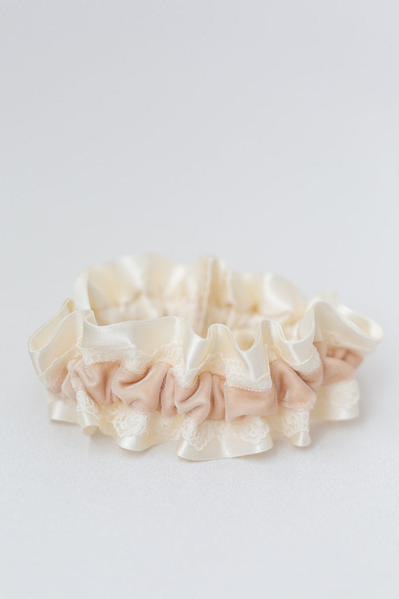 couture velvet and lace wedding garter