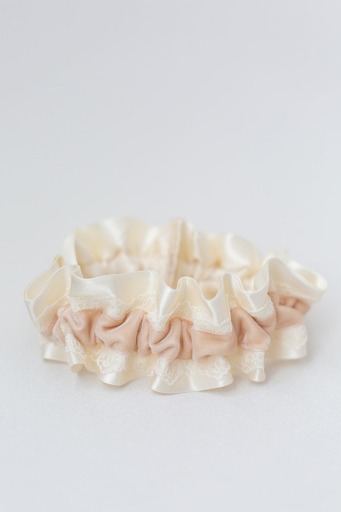 couture velvet and lace wedding garter