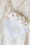 Custom Bridal Garter and Wedding Handkerchief from Mom's Dress Lace by The Garter Girl