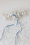wedding lace garter and handkerchief heirlooms created from mom's wedding dress handcrafted by The Garter Girl
