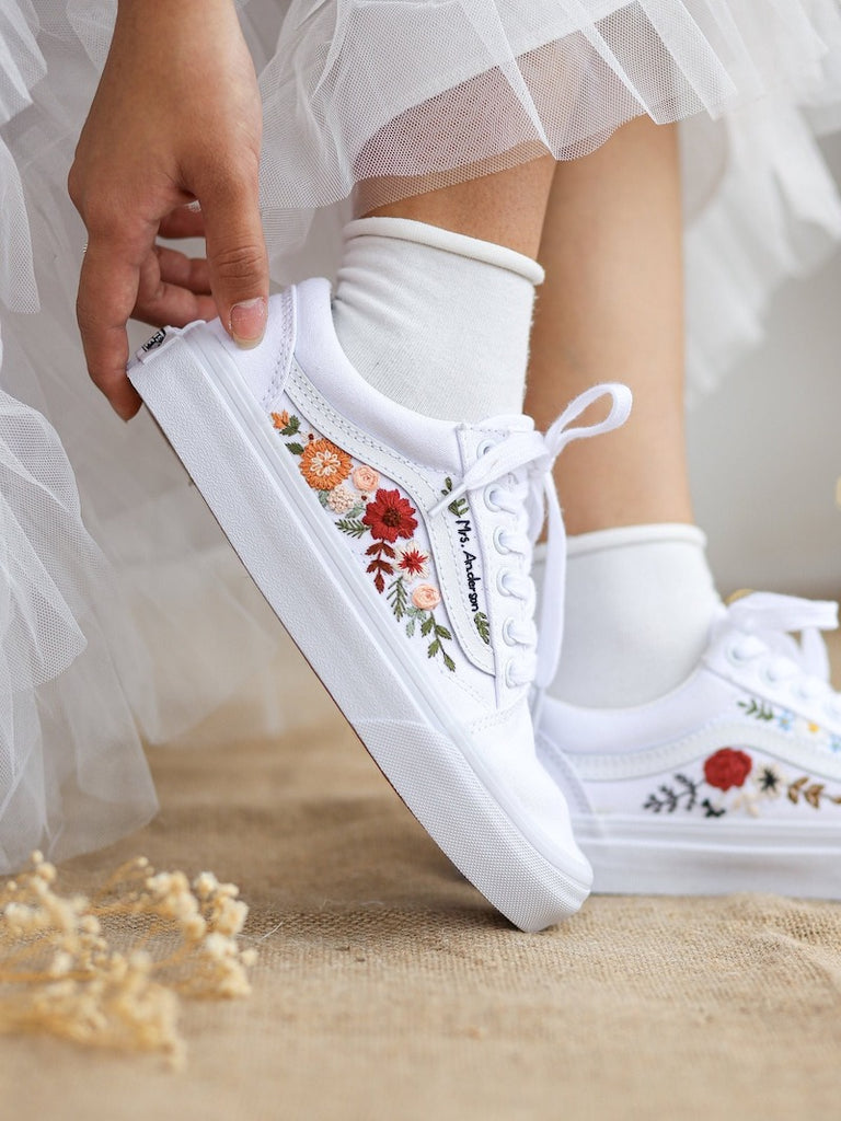 Buy 8836 Wedding Shoes Bridal Sneakers Flats Bride Tennis Shoes Flowers  Lace Sneakers Online at desertcartINDIA