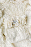 custom garter made from mother's wedding dress