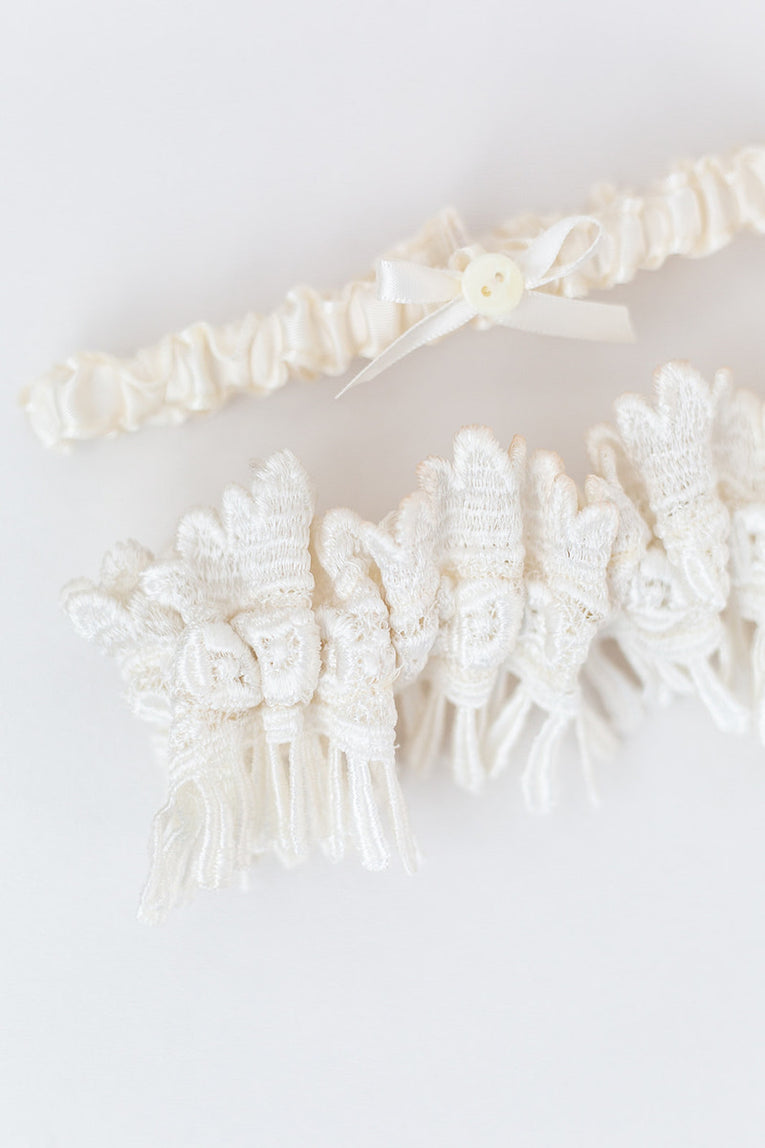 Custom Bridal Garter Set: Made From Mother's Dress with Personalization ...