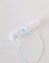 custom wedding garter heirloom handmade with lace and something blue by The Garter Girl