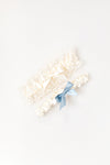 ivory lace custom wedding garter set