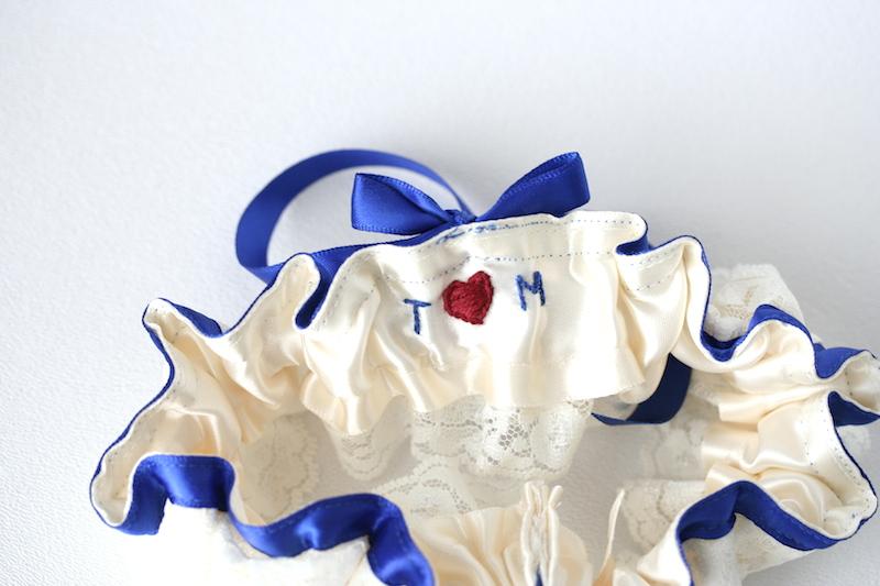 Custom Wedding Garter With Personalized Embroidery