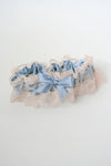 dusty something blue for bride to be garter