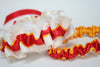 Custom Military Wedding Garter: Ivory Lace With Red and Yellow