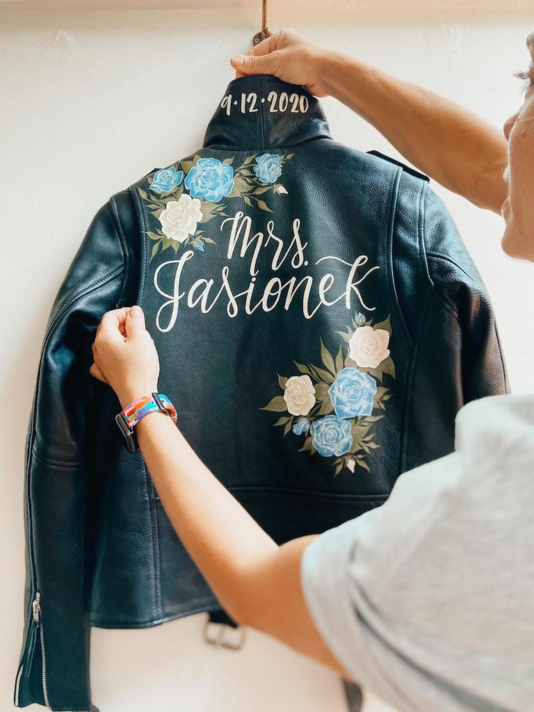 DIY Floral Blossom Design Painted Denim or Leather Jacket Kit. The
