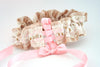 Champagne, Gold and Pink Heirloom Lace Garter