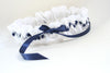 White Lace and Navy Blue Garter
