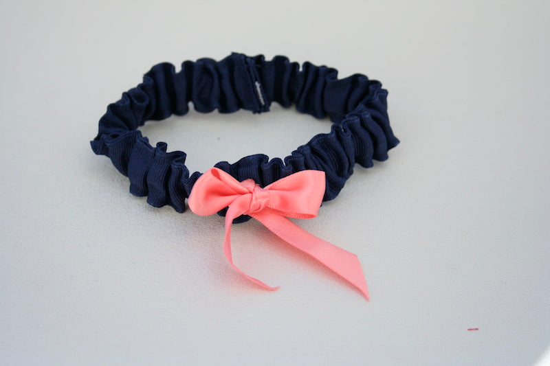 Navy and Coral Garter