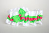 White, Bright Green and Hot Pink Garter