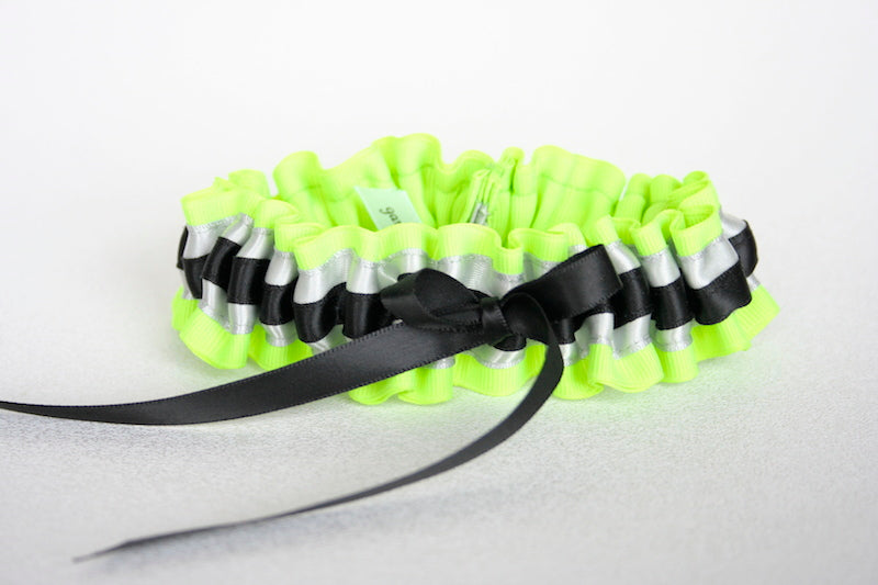 Neon Green, Gray and Black Garter