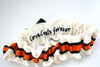 Ivory, Orange and Black Embroidered Garter