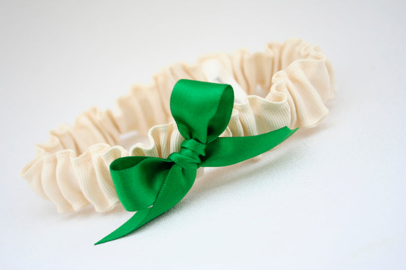 Emerald Green and Ivory Garter