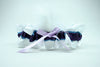Navy Blue, Lavender and White Feather Garter