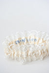 Garter: Ivory Lace and Hand Embroidery