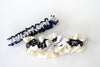Navy, Silver and Black Lace Garter Set