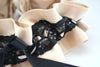 Champagne and Black Lace Garter
